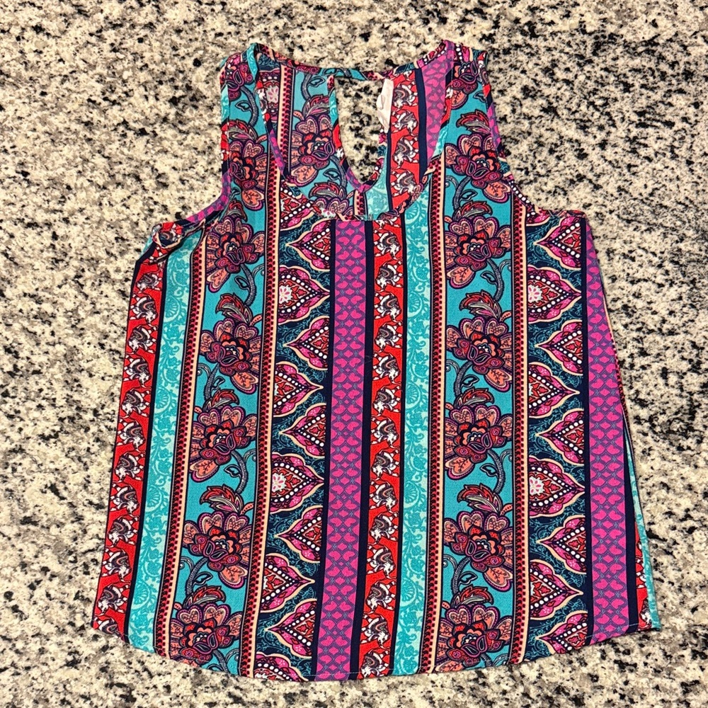 Pink Rose Multicolor Floral Top